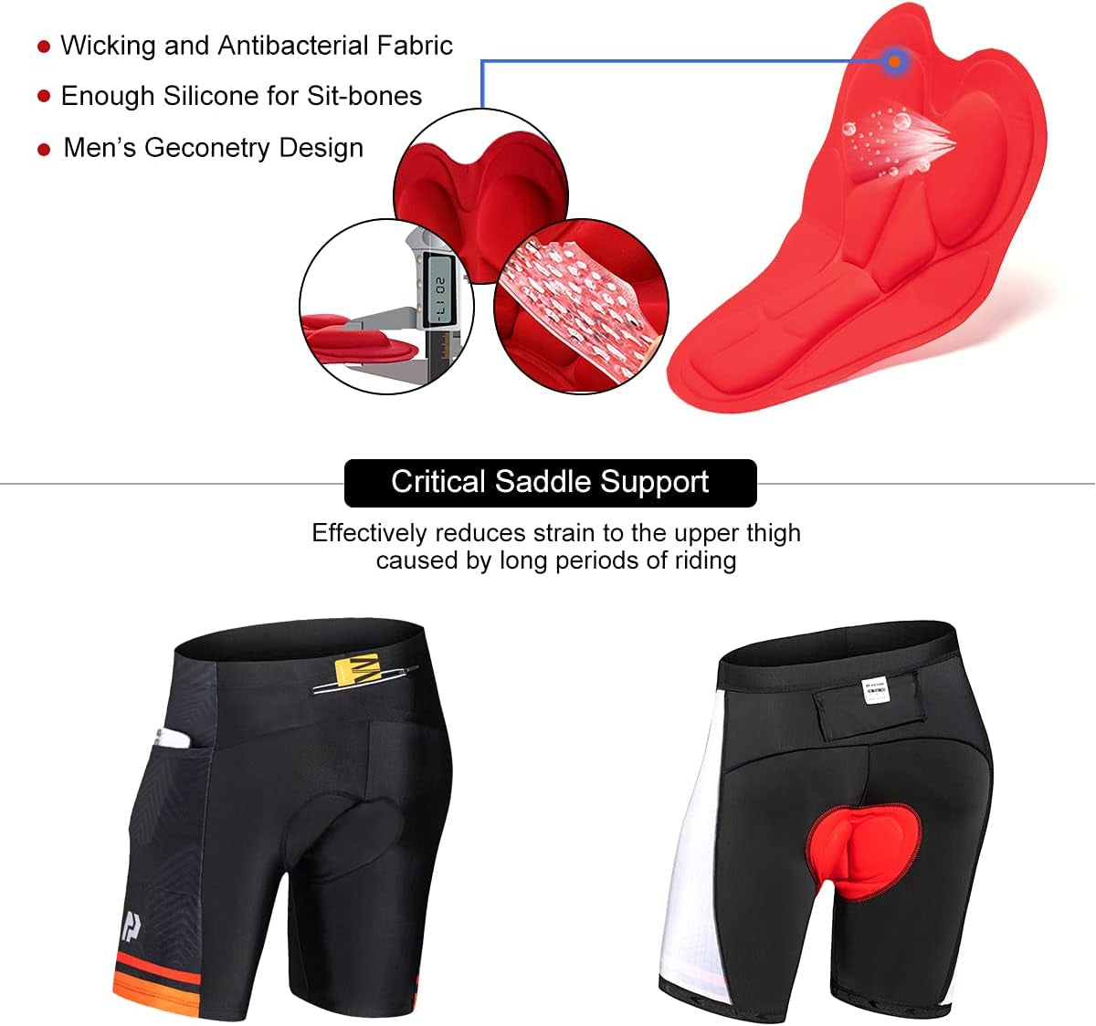 Men'S Cycling Jersey Set, Quick-Dry Bike Jersey Suits Bicycle Short Outfits Cycling Clothing Kit - 3D Padded Shorts Black Orange Small