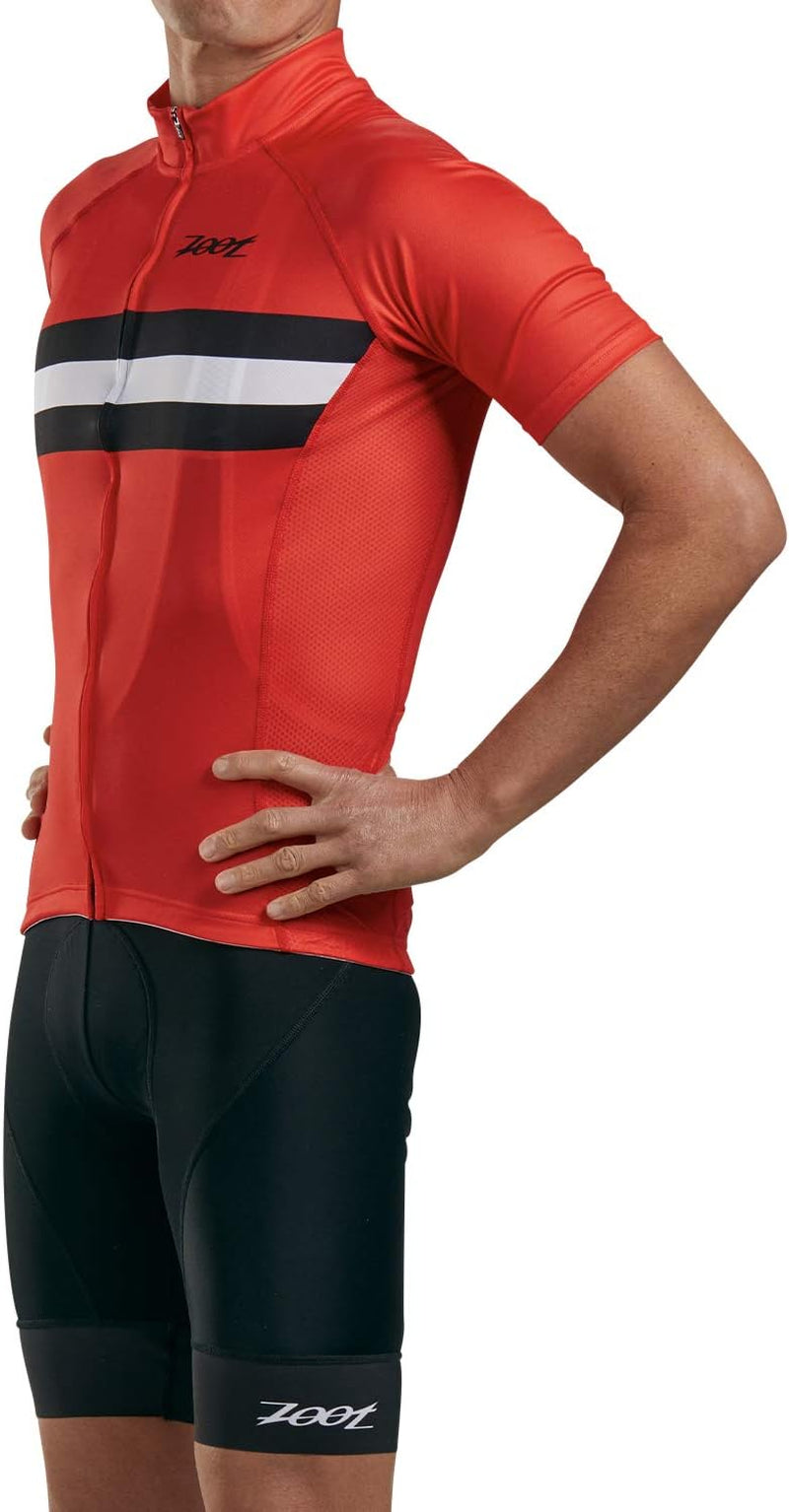Men'S Core Cycling Jersey, Breathable Short Sleeve Road Bike Tri Jersey, Moisture Wicking, 3 Rear Pockets, UPF 30 Fabric