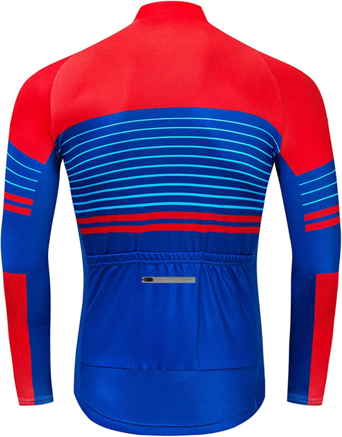 CR Long Sleeve Cycling Jersey Mens, 3+1 Zipper Pockets Bicycle Tops Quick Dry Breathable Biking Shirt