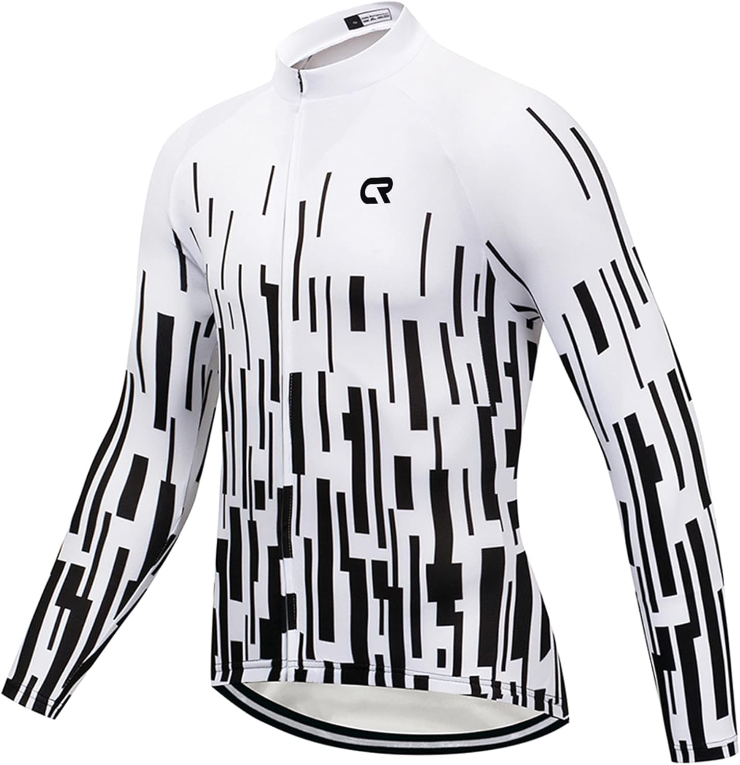 CR Long Sleeve Cycling Jersey Mens, 3+1 Zipper Pockets Bicycle Tops Quick Dry Breathable Biking Shirt
