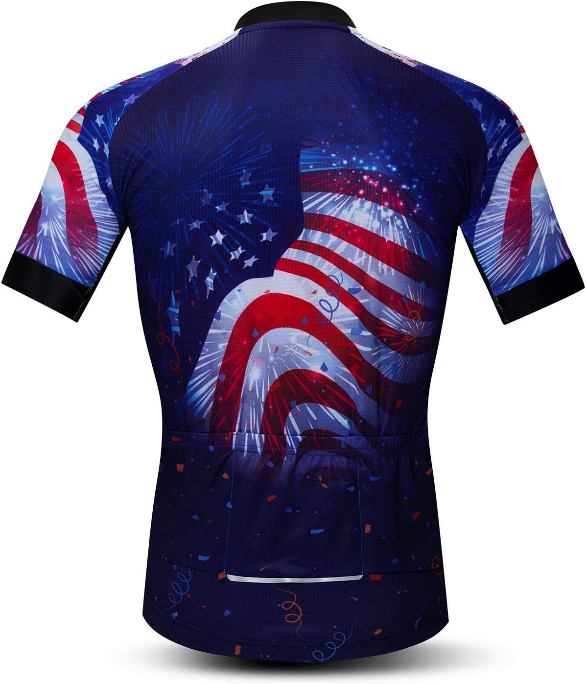 Mens Cycling Jersey Short Sleeves Mountain Bike Shirt MTB Top Zipper Pocket Reflective Skull