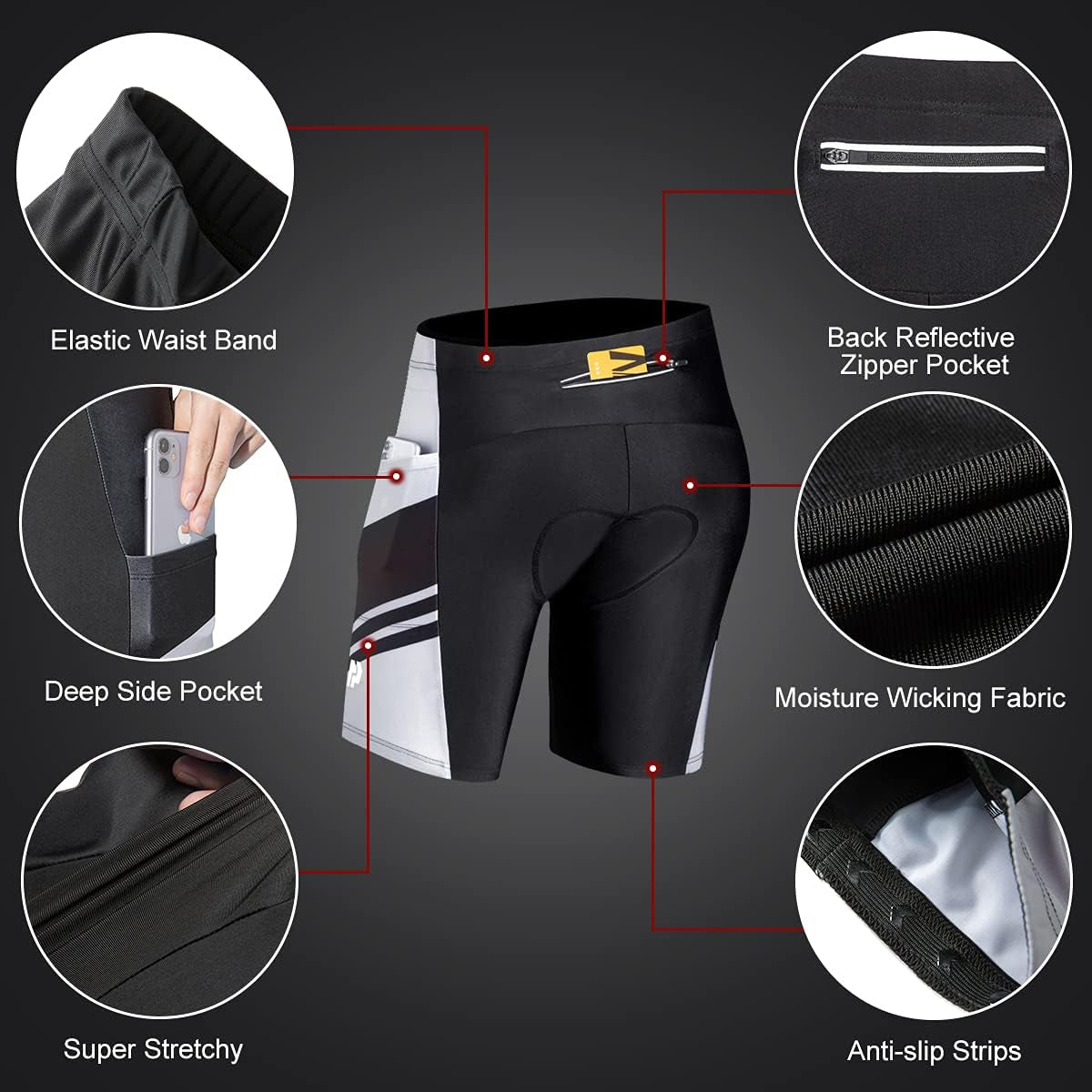 Men'S Cycling Jersey Set, Quick-Dry Bike Jersey Suits Bicycle Short Outfits Cycling Clothing Kit - 3D Padded Shorts Black Gray Xx-Large