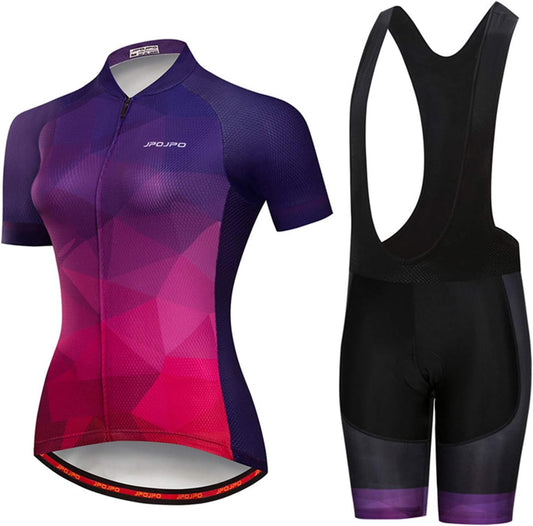 Women'S Cycling Clothing Suits Short Sleeve Bike Jersey Sets Summer Cycling Clothes Road Biking Outfits