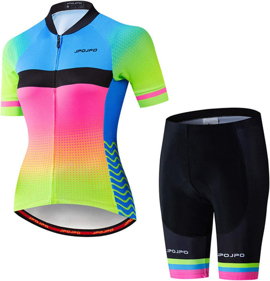 Women'S Cycling Clothing Suits Short Sleeve Bike Jersey Sets Summer Cycling Clothes Road Biking Outfits