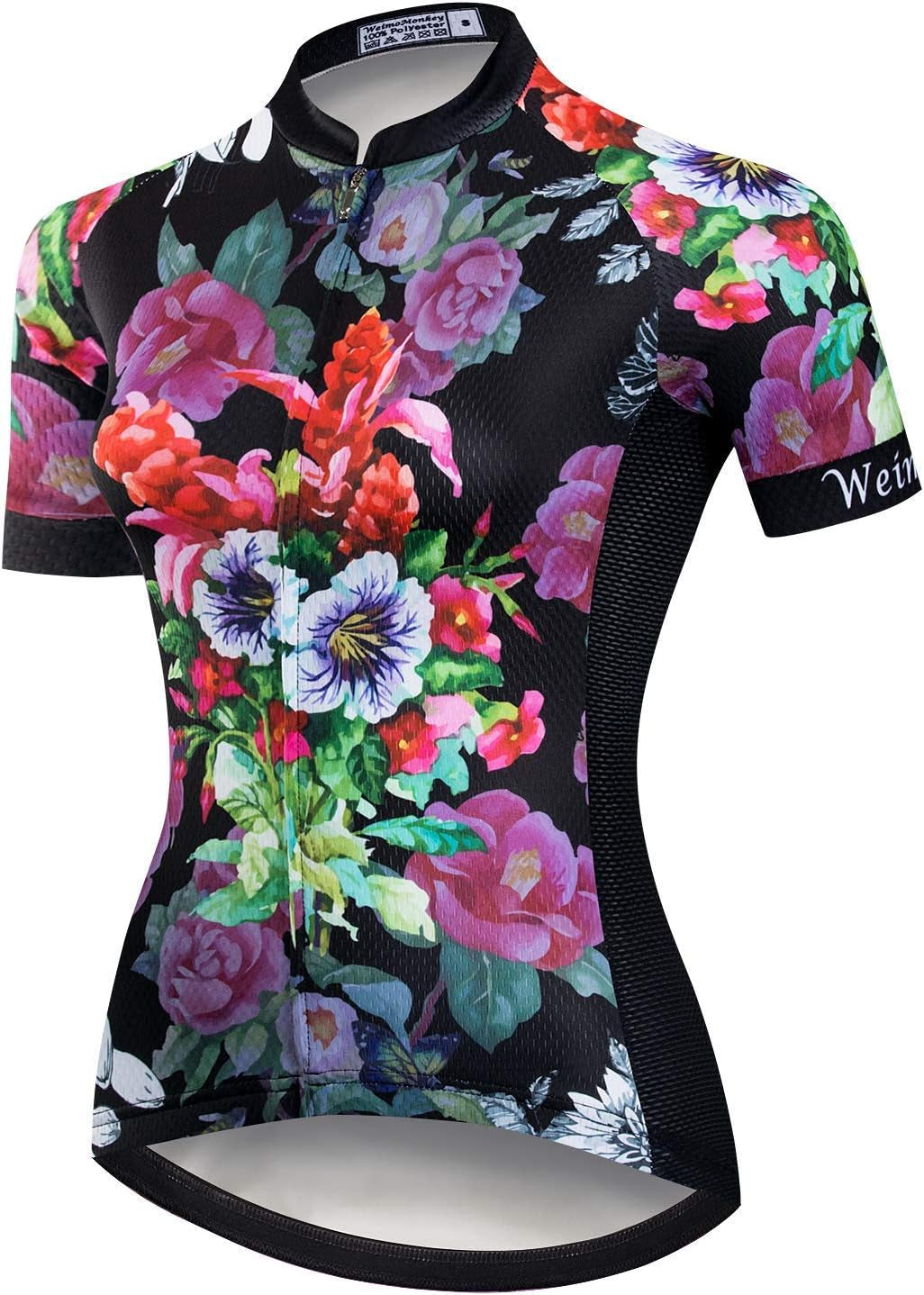 Womens Cycling Jersey Bib Sets Sports Breathable Padded Cycling Clothing Cycling Wear Summer Bib Purple Flower M