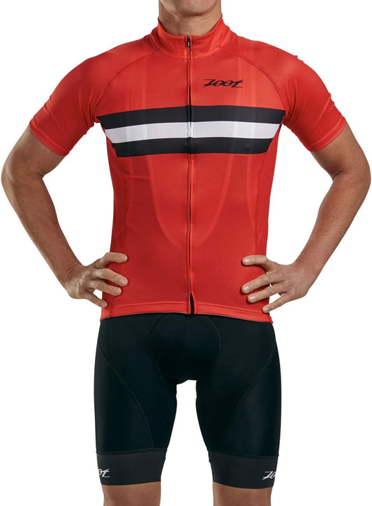 Men'S Core Cycling Jersey, Breathable Short Sleeve Road Bike Tri Jersey, Moisture Wicking, 3 Rear Pockets, UPF 30 Fabric