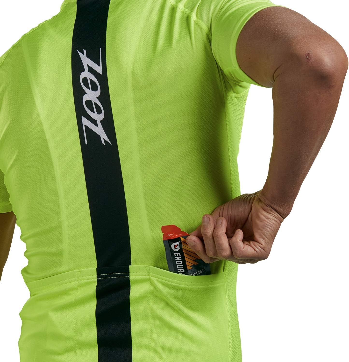 Men'S Core Cycling Jersey, Breathable Short Sleeve Road Bike Tri Jersey, Moisture Wicking, 3 Rear Pockets, UPF 30 Fabric