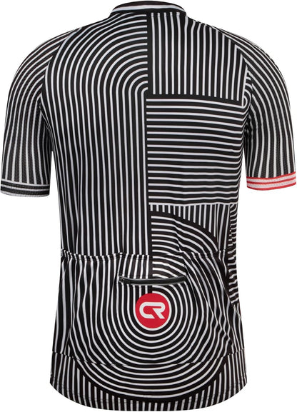 CR Mens Cycling Jersey Short Sleeve Road Bike Shirt with 3+1 Zipper Pockets Breathable Quick Dry